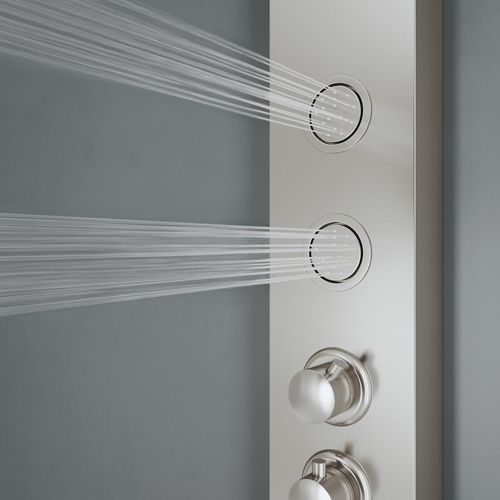 Main product image of Ellington 4-Jet Shower Panel System w/ Adj. Round Head & Shower Wand, 1.8 GPM (Stainless Steel)