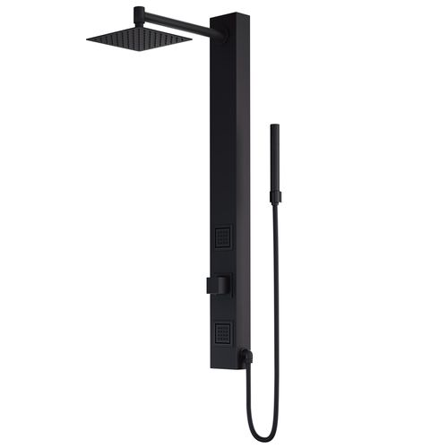 Main product image of Orchid 2-Jet Shower Panel System w/ Adj. Square Head & Hand Shower Wand, 1.8 GPM (Matte Black)