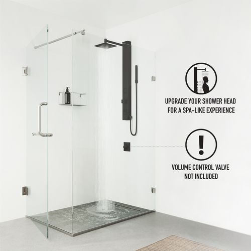 Main product image of Orchid 2-Jet Shower Panel System w/ Adj. Square Head & Hand Shower Wand, 1.8 GPM (Matte Black)