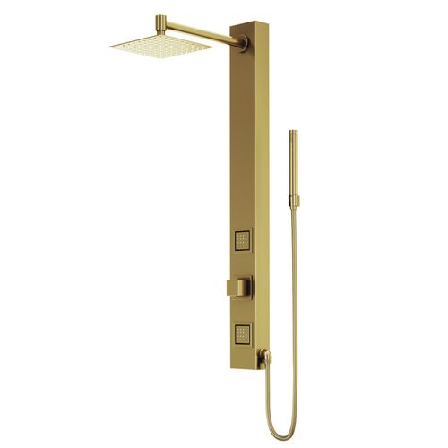 Main product image of Orchid 2-Jet Shower Panel System w/ Square Head and Hand Shower Wand, 1.8 GPM (Brushed Gold)