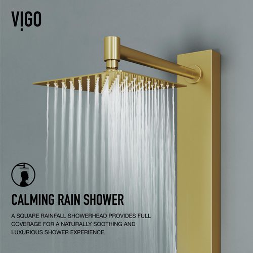 Main product image of Orchid 2-Jet Shower Panel System w/ Square Head and Hand Shower Wand, 1.8 GPM (Brushed Gold)