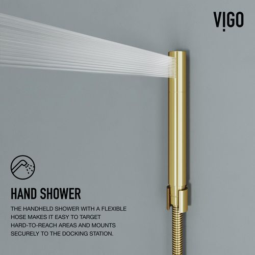 Main product image of Orchid 2-Jet Shower Panel System w/ Square Head and Hand Shower Wand, 1.8 GPM (Brushed Gold)