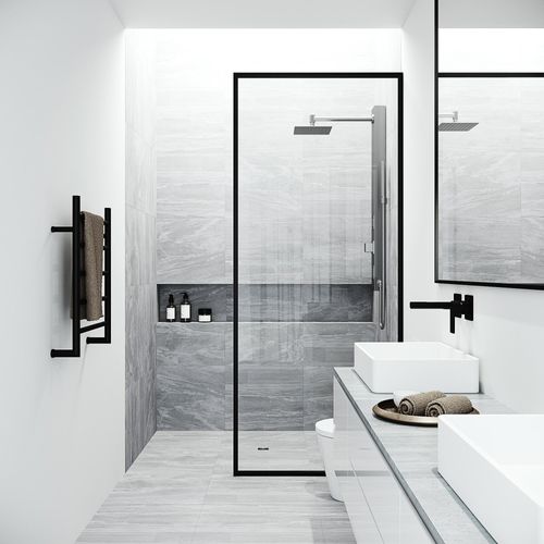 Main product image of Orchid 2-Jet Shower Panel System w/ Adj. Square Head & Shower Wand, 1.8 GPM (Stainless Steel)