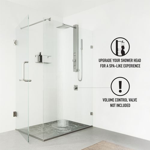 Main product image of Orchid 2-Jet Shower Panel System w/ Adj. Square Head & Shower Wand, 1.8 GPM (Stainless Steel)
