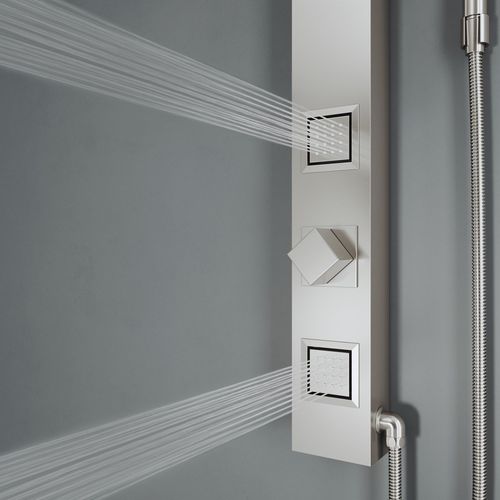 Main product image of Orchid 2-Jet Shower Panel System w/ Adj. Square Head & Shower Wand, 1.8 GPM (Stainless Steel)