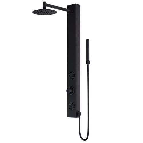 Main product image of Gardenia 2-Jet Shower Panel System/ Adj. Round Head & Shower Wand, 1.8 GPM (Matte Black)