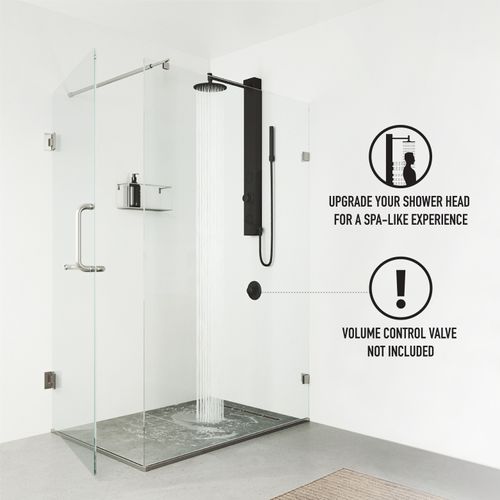 Main product image of Gardenia 2-Jet Shower Panel System/ Adj. Round Head & Shower Wand, 1.8 GPM (Matte Black)