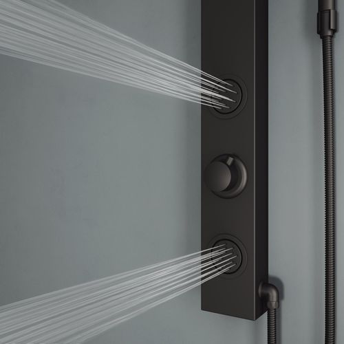 Main product image of Gardenia 2-Jet Shower Panel System/ Adj. Round Head & Shower Wand, 1.8 GPM (Matte Black)