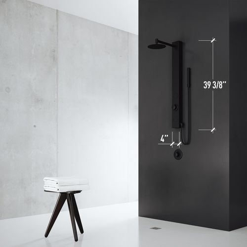Main product image of Gardenia 2-Jet Shower Panel System/ Adj. Round Head & Shower Wand, 1.8 GPM (Matte Black)