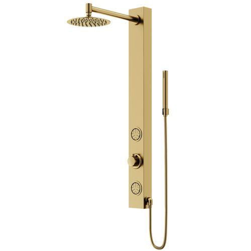 Main product image of Gardenia 2-Jet Shower Panel System/ Round Head and Hand Shower Wand, 1.8 GPM (Brushed Gold)