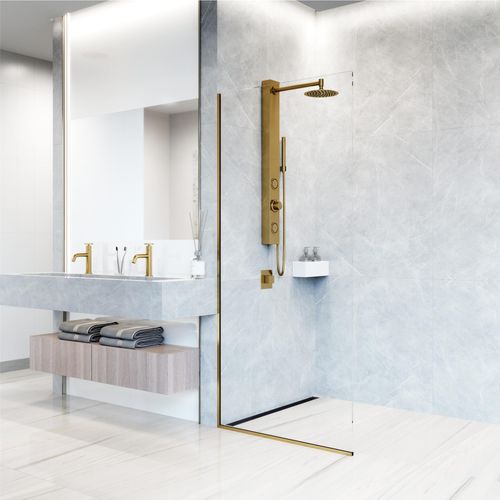 Main product image of Gardenia 2-Jet Shower Panel System/ Round Head and Hand Shower Wand, 1.8 GPM (Brushed Gold)