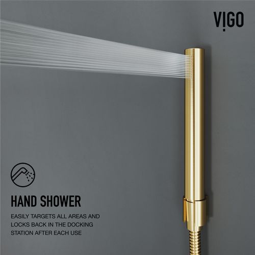 Main product image of Gardenia 2-Jet Shower Panel System/ Round Head and Hand Shower Wand, 1.8 GPM (Brushed Gold)