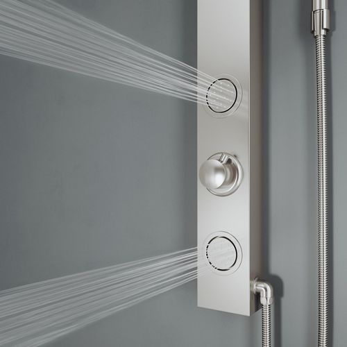 Main product image of Gardenia 2-Jet Shower Panel System/ Adj. Round Head & Shower Wand, 1.8 GPM (Stainless Steel)