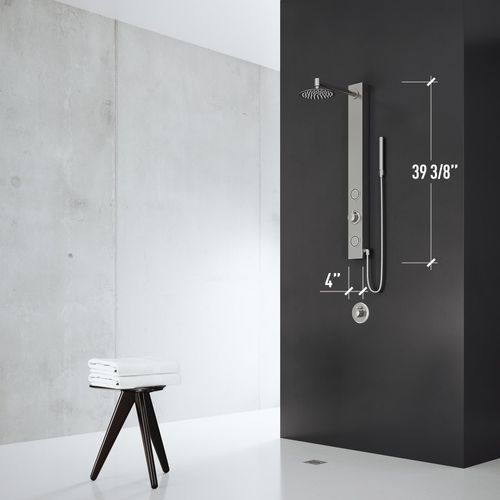 Main product image of Gardenia 2-Jet Shower Panel System/ Adj. Round Head & Shower Wand, 1.8 GPM (Stainless Steel)