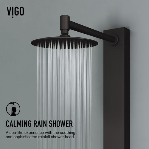 Main product image of Sutton 4-Jet Shower Panel System w/ Adj. Round Head & Shower Wand, 1.8 GPM (Matte Black)