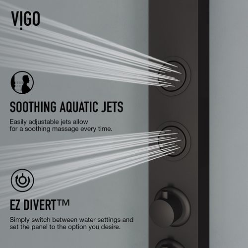 Main product image of Sutton 4-Jet Shower Panel System w/ Adj. Round Head & Shower Wand, 1.8 GPM (Matte Black)