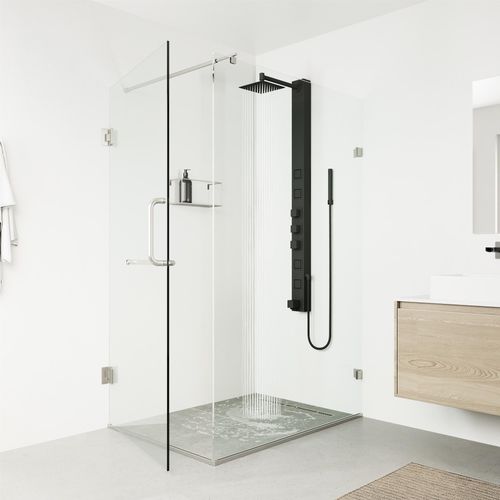 Main product image of Bowery 4-Jet Shower Panel System, Shower Head, Tub Filler & Hand Shower, 1.8 GPM (Matte Black)