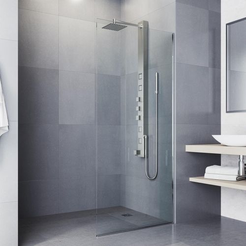 Main product image of Bowery 4-Jet Shower Panel System w/ Square Head, Tub Filler & Shower Wand, 1.8 GPM (SS)