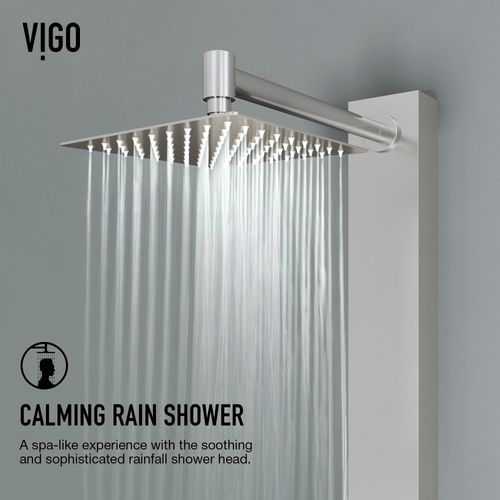 Main product image of Bowery 4-Jet Shower Panel System w/ Square Head, Tub Filler & Shower Wand, 1.8 GPM (SS)