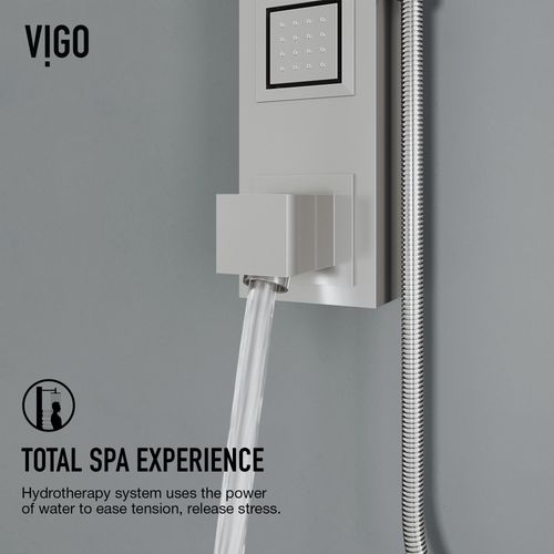 Main product image of Bowery 4-Jet Shower Panel System w/ Square Head, Tub Filler & Shower Wand, 1.8 GPM (SS)