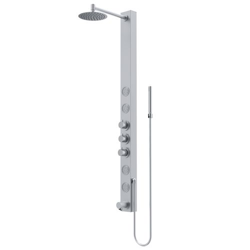 Main product image of Bowery 58" x 4"4-Jet Shower Panel System w/ Round Head, Tub Filler & Shower Wand, 1.8 GPM (SS)