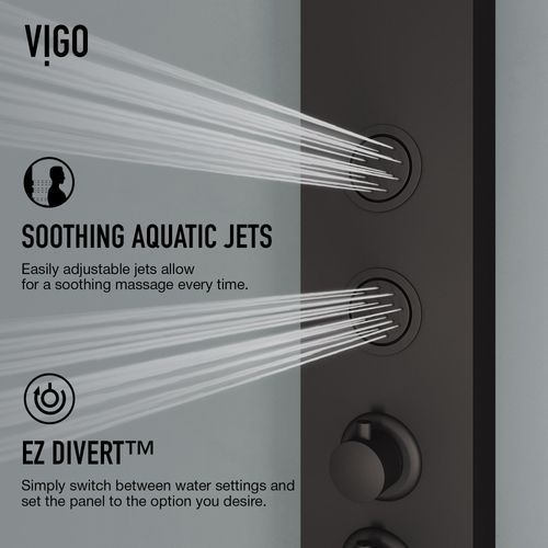 Main product image of Bowery 4-Jet Shower Panel System w/ Round Head, Tub Filler & Shower Wand, 1.8 GPM (Matte Black)