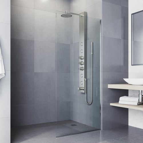 Main product image of Bowery 59" x 6" 4-Jet Shower Panel System w/ Round Head, Tub Filler & Shower Wand, 1.8 GPM (SS)