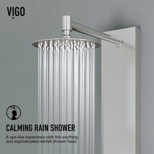Main product image of Bowery 59" x 6" 4-Jet Shower Panel System w/ Round Head, Tub Filler & Shower Wand, 1.8 GPM (SS)