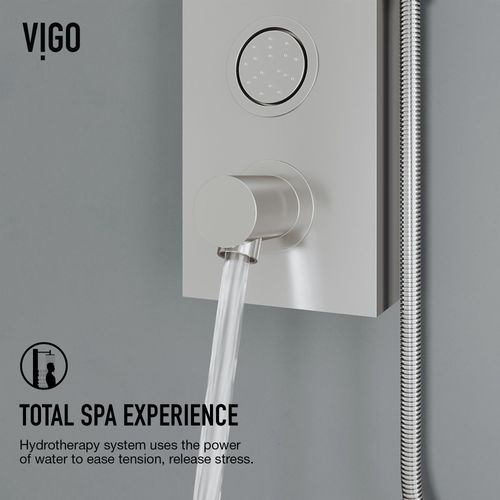 Main product image of Bowery 59" x 6" 4-Jet Shower Panel System w/ Round Head, Tub Filler & Shower Wand, 1.8 GPM (SS)