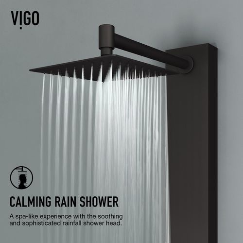 Main product image of Bowery 4-Jet Shower Panel System, Square Rainhead, Tub Filler & Wand, 1.8 GPM (Matte Black)