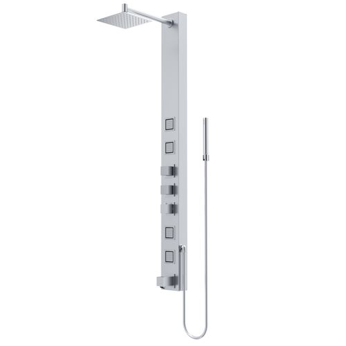 Main product image of Bowery 4-Jet Shower Panel System w/ Square Rainhead, Tub Filler & Hand Shower, 1.8 GPM (SS)