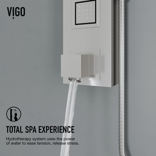 Main product image of Bowery 4-Jet Shower Panel System w/ Square Rainhead, Tub Filler & Hand Shower, 1.8 GPM (SS)