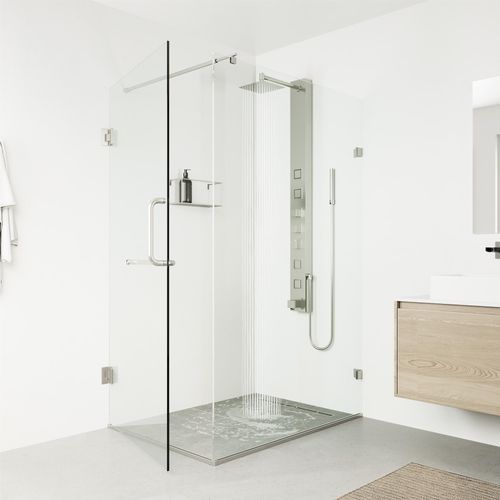 Main product image of Bowery 4-Jet Shower Panel System w/ Square Rainhead, Tub Filler & Hand Shower, 1.8 GPM (SS)