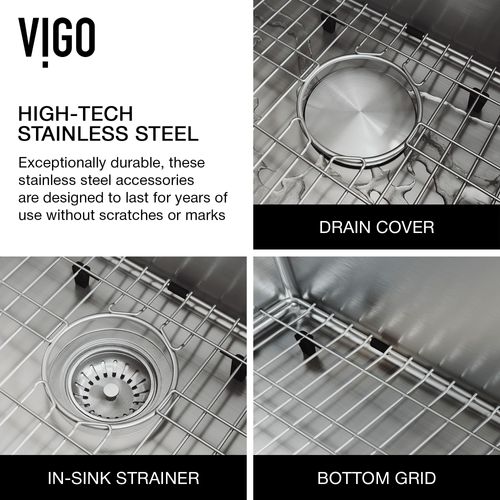 Main product image of Handmade Stainless Steel 36" x 21" x 10" Single Bowl Farmhouse Sink Workstation w/ Accessories