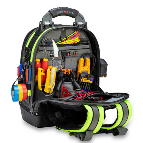 Main product image of TECH PAC Backpack Tool Bag, Hi-Viz Yellow (13" x 10" x 19-1/2")