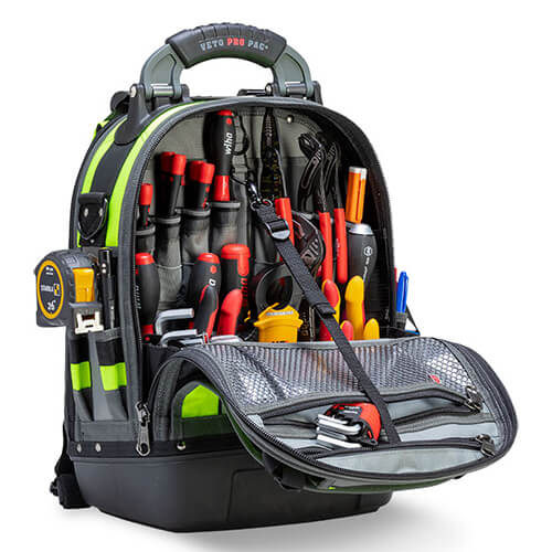 Main product image of TECH PAC Backpack Tool Bag, Hi-Viz Yellow (13" x 10" x 19-1/2")