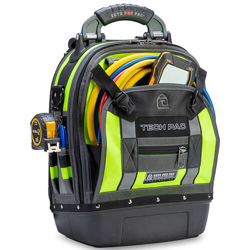 Main product image of TECH PAC Backpack Tool Bag, Hi-Viz Yellow (13" x 10" x 19-1/2")