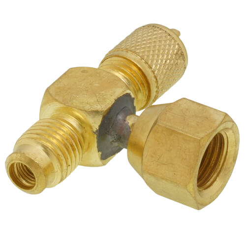 Main product image of Swivel Tee w/ Permanent Depressor, 1/4" Access On Run x 1/4" Female Flare w/ Depressor on F. Swivel Branch (3 Pack)