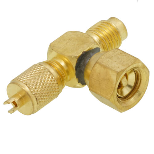 Main product image of Swivel Tee w/ Permanent Depressor, 1/4" Access On Run x 1/4" Female Flare w/ Depressor on F. Swivel Branch (3 Pack)