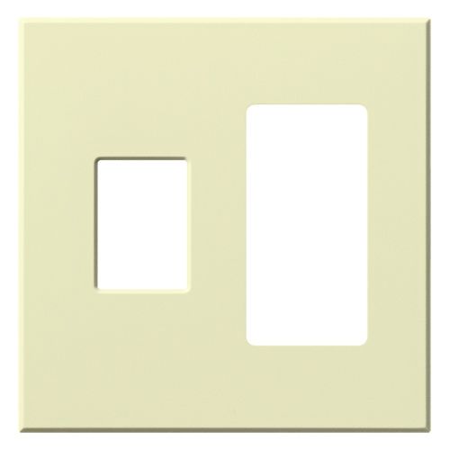 Main product image of Architectural 2 Gang Wall Plate for 1 Nova T Dimmer (Left), 1 Accessory (Right), Matte Finish, Almond,