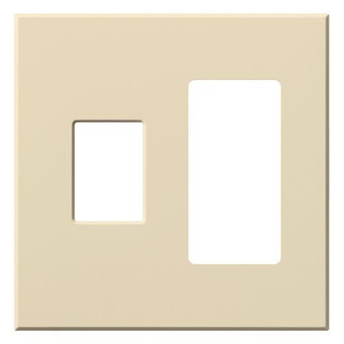 Main product image of Architectural 2 Gang Wall Plate for 1 Nova T Dimmer (Left), 1 Accessory (Right), Matte Finish, Beige,