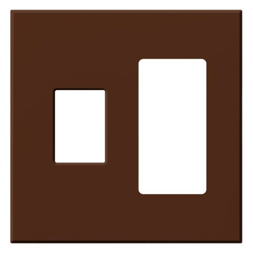 Main product image of Architectural 2 Gang Wall Plate for 1 Nova T Dimmer (Left), 1 Accessory (Right), Matte Finish, Sienna,