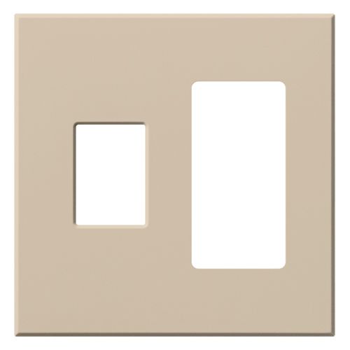 Main product image of Architectural 2 Gang Wall Plate for 1 Nova T Dimmer (Left), 1 Accessory (Right), Matte Finish, Taupe,