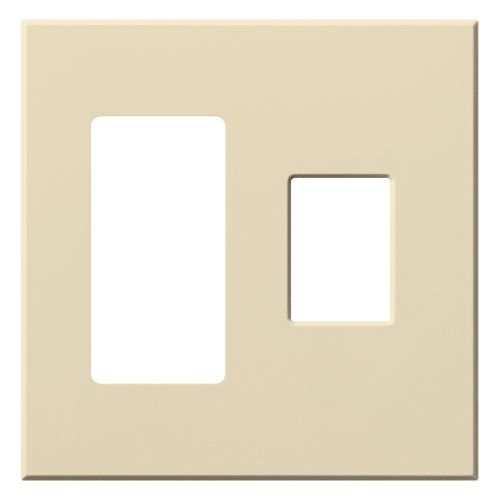 Main product image of Architectural 2 Gang Wall Plate for 1 Accessory (Left), 1 Nova T Dimmer (Right), Matte Finish, Beige,