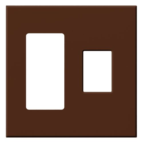 Main product image of Architectural 2 Gang Wall Plate for 1 Accessory (Left), 1 Nova T Dimmer (Right), Matte Finish, Sienna,