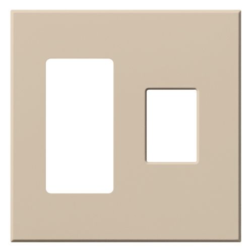 Main product image of Architectural 2 Gang Wall Plate for 1 Accessory (Left), 1 Nova T Dimmer (Right), Matte Finish, Taupe,