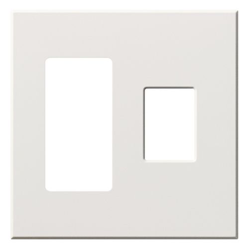 Main product image of Architectural 2 Gang Wall Plate for 1 Accessory (Left), 1 Nova T Dimmer (Right), Matte Finish, White,