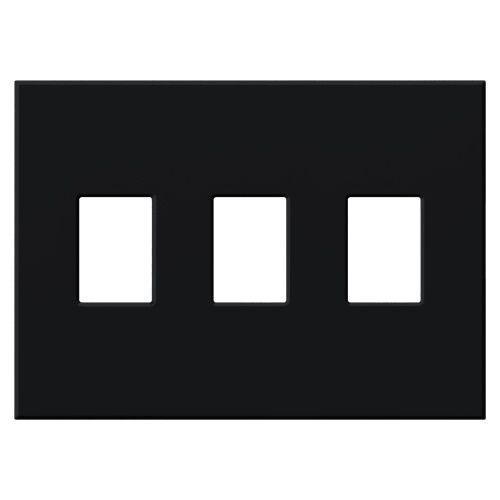Main product image of Architectural 3 Gang Wall Plate for Nova T Dimmers and Switches, Matte Finish, VWP-3-BL, Black