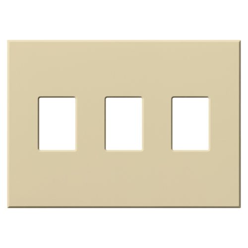 Main product image of Architectural 3 Gang Wall Plate for Nova T Dimmers and Switches, Matte Finish, VWP-3-IV, Ivory