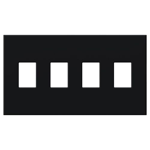 Main product image of Architectural 4 Gang Wall Plate for Nova T Dimmers and Switches, Matte Finish, VWP-4-BL, Black